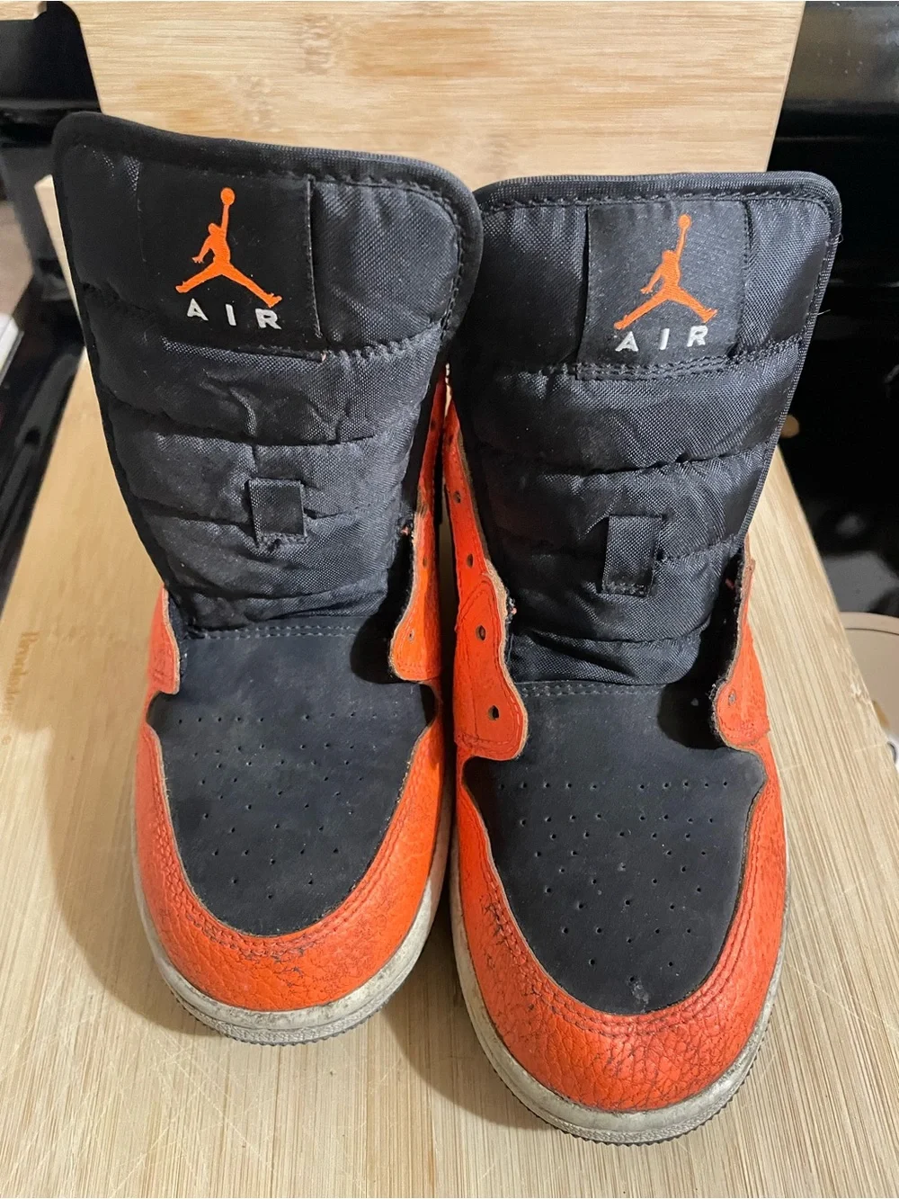 Nike Air Jordan High-Top Sneakers in Black & Orange